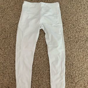 White full length leggings
